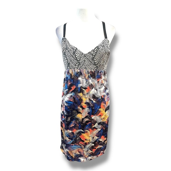 RACHEL ROY Keyhole back with Palm Trees and Sunsets Print Slip Cocktail Dress 6 - Picture 14 of 17